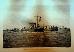 Torpedoboote der United States Navy 1898 Druck RG Skerrett - Bild 1 von 1
