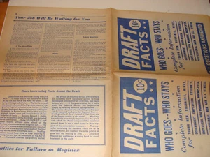 WW2 US Selective Service Draft Facts Information Newspaper 1940 World War II - Picture 1 of 3
