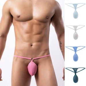 Men's Sexy Briefs G-String Thong Low-Rise Thin Mesh Panties Underwear Breathable - Picture 1 of 22