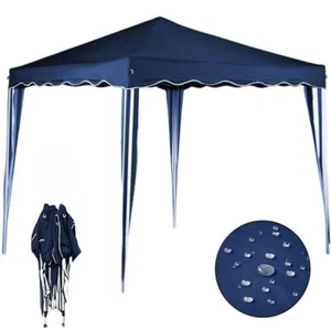 Gazebo 3x3 Pieghevole Blu Impermeabile Richiudibile Tendone Giardino Con Sacca - Foto 1 di 5