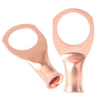 5pcs Gauge 8 AWG 1/2" Copper Ring Terminals Battery Cable Lugs Wire Connectors - Image 1 of 4