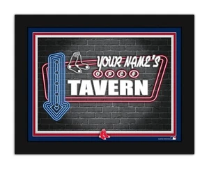 Boston Red Sox Personalized Framed Neon Tavern Print Sign 18x14 - Picture 1 of 1
