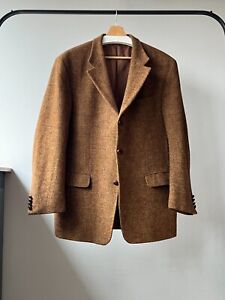 Vintage Harris Tweed Blazer Light Brown Jacket Size 54