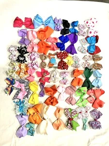 Lot Hair 55 Small/medium Bow, Barrettes Leopard, Flower, Stripes, Polka Dot, - Picture 1 of 7