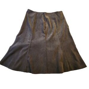 J. Jill Women’s Brown Stretch Faux Suede Skirt Size 12 Petite