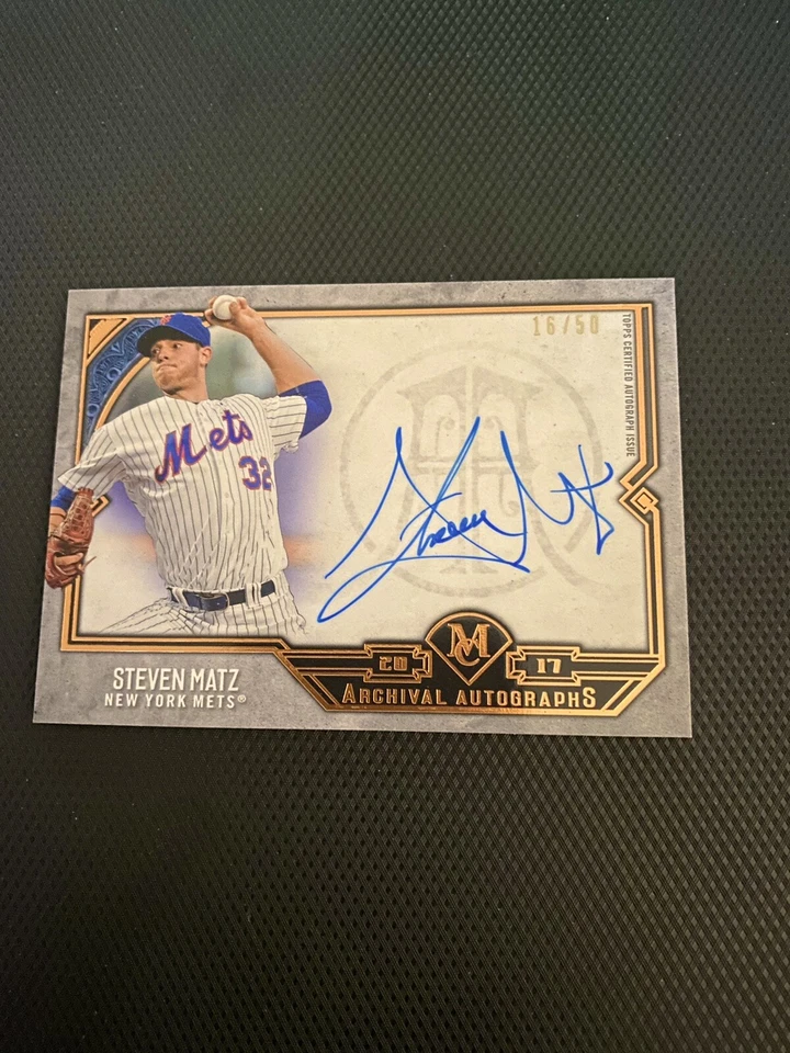 2017 Topps museum collection Auto Steven Matz 16/50 - Image 1 of 4