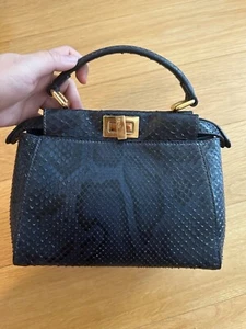 Authentic FENDI Mini PEEKABOO Bag - Blue PYTHON - Picture 1 of 6