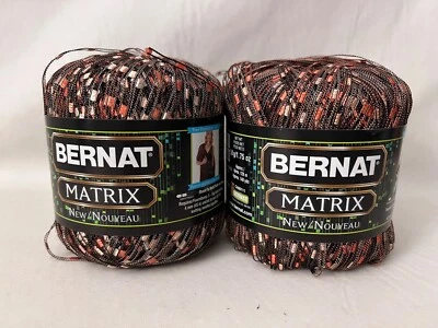 Bernat Matrix Ribbon Yarn COPPER WIRE Browns 50 g  140 yds Lot of 2 NEW! - Image 1 of 4
