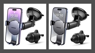 UGREEN Car Phone Holder Windscreen Dashboard (Suction Cup) Air Vent (Auto Clamp) - Image 1 of 4