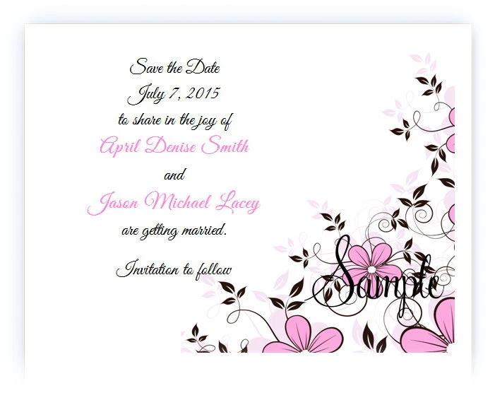 100 Tarjetas Personalizadas Personalizadas Rosa Floral Flores Novia Boda Guardar Fecha  Foto 1 de 1