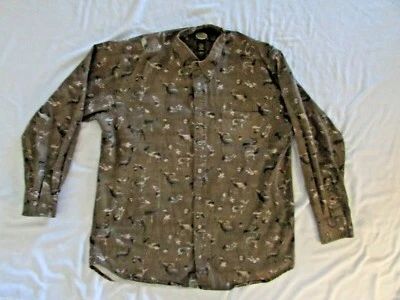 Cabela's Outdoor Gear Para hombres L Alta Manga Larga Estampado Ciervo Camisa Cuello Botón Foto 1 de 4