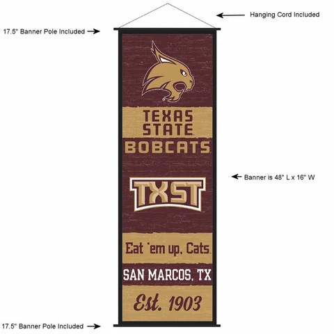 Texas State University Bobcats Room Banner Poster Art Canvas Cover