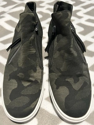 Steve Madden Talla 9.5 Calibre Camuflaje Cremalleras Mujer’s Tobillo Cuñas Zapatos Foto 1 de 4