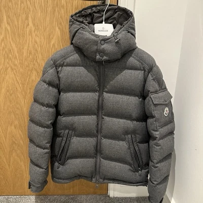 Moncler Montgenevre Padded Down Jacket Men’s 1/Small Grey Wool Detachable Hood - Image 1 of 4