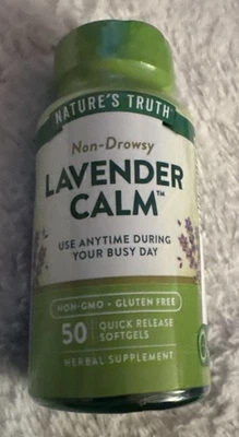 Suplemento herbal Nature's Truth lavanda calma 50 cápsulas blandas 03/2027 sellado nuevo Foto 1 de 3