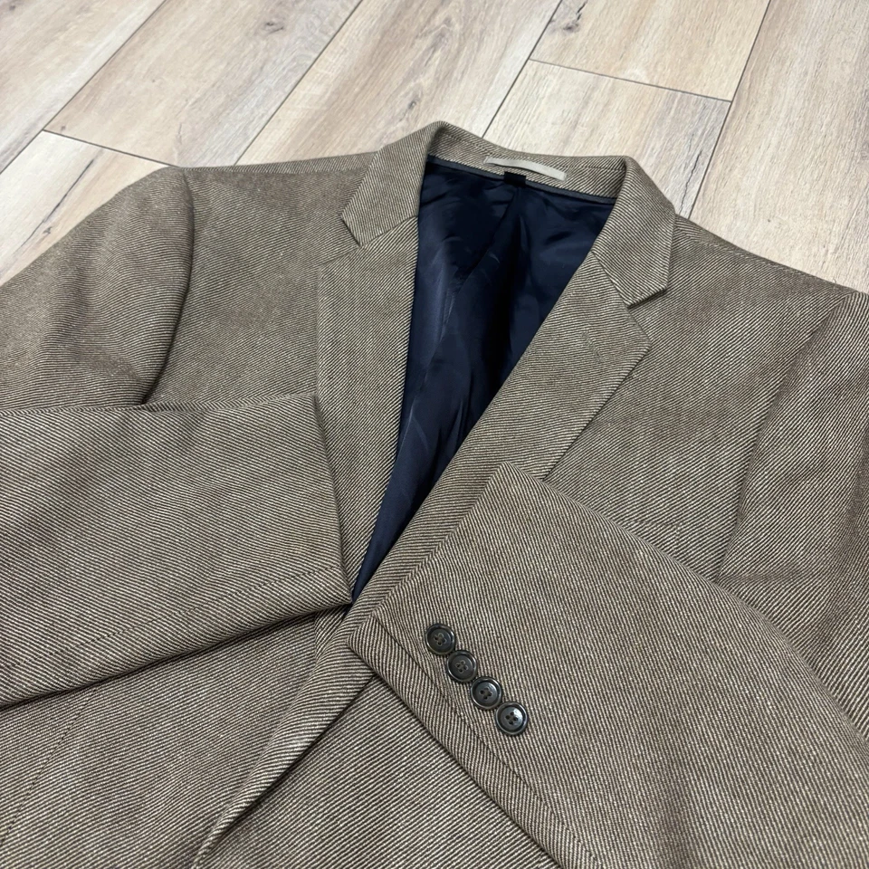 J. Crew Ludlow Sport Coat Mens Cotton Silk Linen Blazer Brown Herringbone Sz 40R - Image 1 of 4