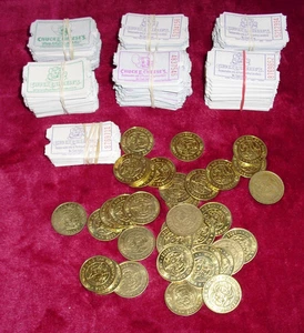 35 Chuck E. Cheese Arcade Game Tokens &632 Tickets - Picture 1 of 3