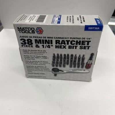 Matco 38 Mini Ratchet Quick Release Extension Bar and Bit Set NEW SBIT38A - Image 1 of 4