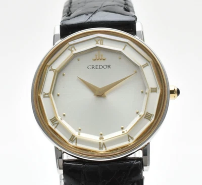 [EXC+5] Vintage SEIKO CREDOR 2F70-0300 Silver Dial Quartz Women's Watch Japan - Image 1 of 4