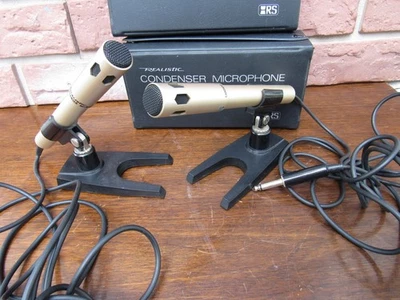 2- Realistic 33-1045A Cardioid Condenser Microphones  w/ original case & papers - Image 1 of 4