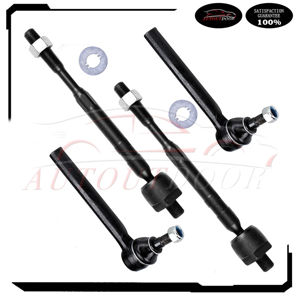 4 peças direção dianteira externa amarração haste extremidade ligação ajuste para 2003-2004 Nissan Murano - Imagem 1 de 4