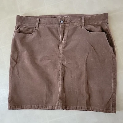 Falda De Colección Sonoma Fina Ballena Pana Marrón Talla 16 Foto 1 de 3