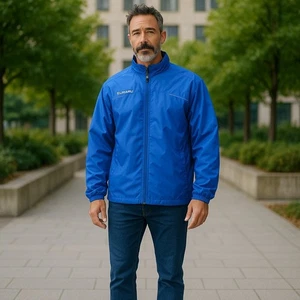 SUBARU Men’s Large Blue Full Zip Windbreaker Jacket - Picture 1 of 5