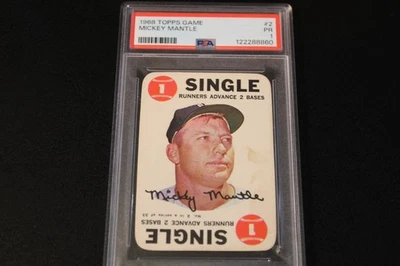 1968 - Topps Game - Mickey Mantle - Card # 2 - PSA PR 1 - Image 1 of 4