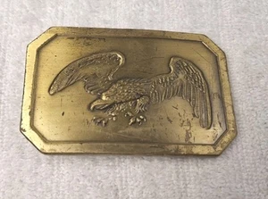 Solid Brass Embossed Eagle Belt Buckle - Picture 1 of 4