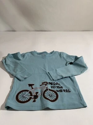 GYMBOREE: Girls Blue Long Sleeve "Pedal To The Metal" Tee Shirt, Size 5. VGC - Image 1 of 3
