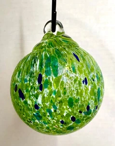 Mundgeblasene Glas Ornament Hexenkugel Garten Blick Ornament 2,5" blau & grün - Bild 1 von 5