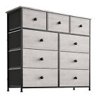 REAHOME 9 Drawer Steel Frame Bedroom Storage Organizer Chest Dresser, Dark Taupe