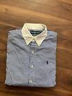 Polo Ralph Lauren  Blue/White Custom Fit  Shirt Long Sleeve Size Small In Vgc