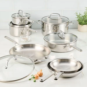 KitchenAid Tri-Ply Clad Stainless Steel 12-piece Cookware Set, NEW - Picture 1 of 12