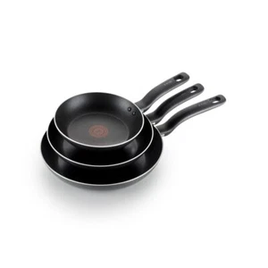 T-FAL 3-teiliges Antihaft Kochgeschirr Set mit Thermo Spot Hitzeanzeige Schwarz - Bild 1 von 6