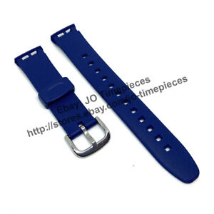 Genuine Casio EDB-120 E-Databank - Watch Band Strap - 19mm Blue Rubber NOS