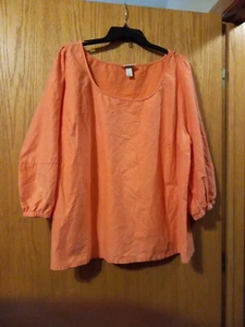 Ava & Viv Long Puffed Sleeve orange top Blouse sz 2X AND 3X Avail NEW NO TAGS - Picture 1 of 5