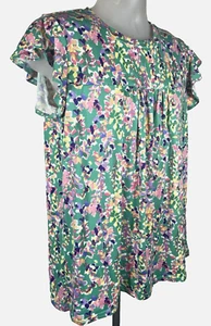 NWT Haptics by Holly Harper Womens Small Floral Baby Doll Knit Top Flowy Soft - Picture 1 of 9