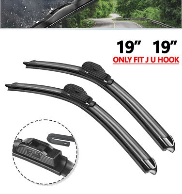 SOCOOL Windshield Wiper Blades Fit For Saturn LW2 2000 19"+19" J U HOOK Set of 2 - Image 1 of 4
