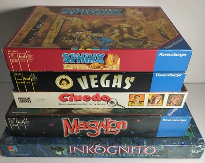 Brettspiel Gesellschaftsspiel Sammlung Magalon Sphinx Cluedo Vegas Inkognito - Bild 1 von 4