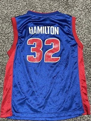 Camiseta De Colección Richard Rip Hamilton #32 Detroit Pistons NBA Juvenil Grande Azul Foto 1 de 3