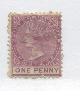 St. Christopher QV 1870 1d mint o.g. hinged - Picture 1 of 1