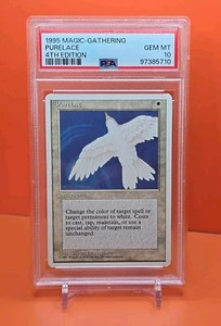 ⚪️⚪️⚪️ 1995 Magic The Gathering PURELACE 4TH EDITION PSA 10 💎MINT POP 2 ⚪️⚪️⚪️ - Picture 1 of 3