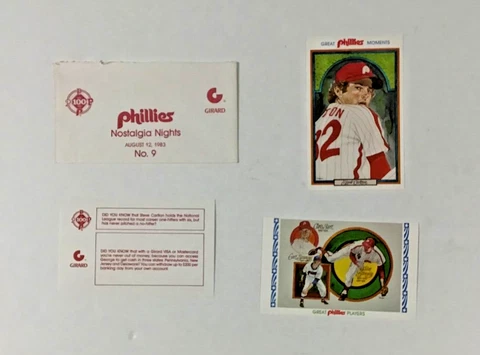 1983 Girard Phillies Perez-Steele Art Postcards Set #9 Steve Carlton Cover