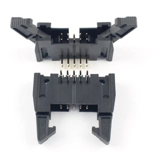 2Pcs 2.54mm Pitch 2x5Pin 10 Pin Male Right Angle Ejector Header Connector Latch - Picture 1 of 6