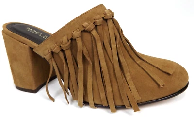 NEW! RACHEL ZOE Kingston Fringe Suede Mules Block Heels Boots Women's Size 8.0 M - Image 1 of 4