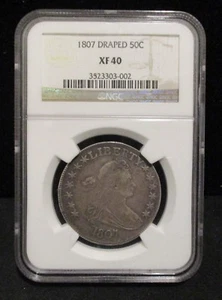 1807 Draped Bust Half Dollar - NGC XF40 - 002 ENN COINS - Picture 1 of 2