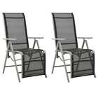 Vidaxl Reclining Garden Chairs 2 Pcs Textilene And Aluminium Silver Sp