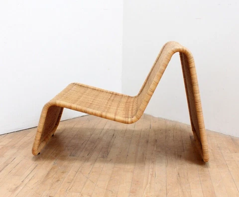 Vintage Wicker Chair Chaise Agnoli P3 Ikea Hestra Postmodern Organic Modern Cover