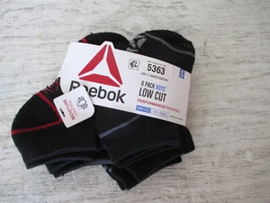 Reebok TODDLER Boys Black Socks 6 Pack Low Cut Shoe Size Small 4-8 - Picture 1 of 2